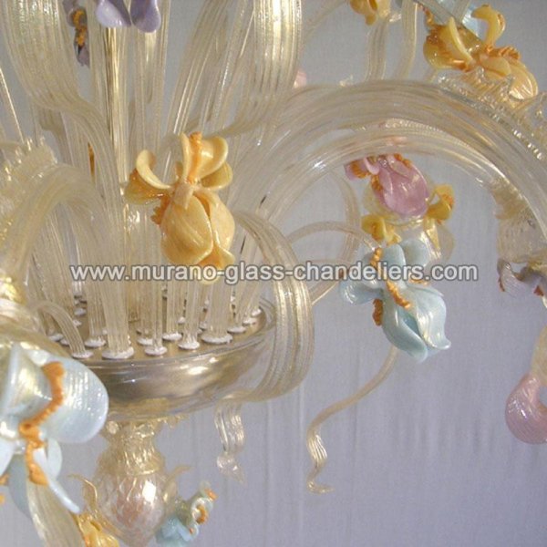 MURANO GLASS CHANDELIERSۥꥢͥ󥬥饹ǥꥢ6IRIS DORATOסW850H1100mm