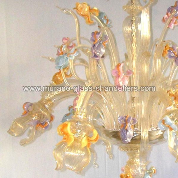 MURANO GLASS CHANDELIERSۥꥢͥ󥬥饹ǥꥢ6IRIS DORATOסW850H1100mm