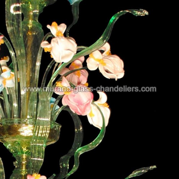 MURANO GLASS CHANDELIERSۥꥢͥ󥬥饹ǥꥢ12IRIS VERDEסW1100H2000mm