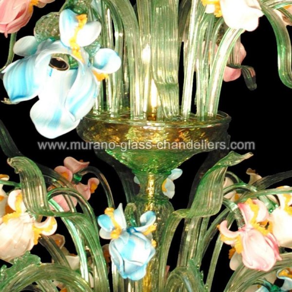 MURANO GLASS CHANDELIERSۥꥢͥ󥬥饹ǥꥢ12IRIS VERDEסW1100H2000mm