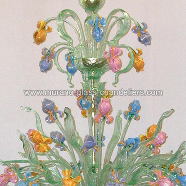 MURANO GLASS CHANDELIERSۥꥢͥ󥬥饹ǥꥢ12IRIS VERDEסW950H1250mm