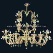 【MURANO GLASS CHANDELIERS】イタリア・ヴェネチアンガラスシャンデリア12灯「MEA」（W1700×H1450mm）