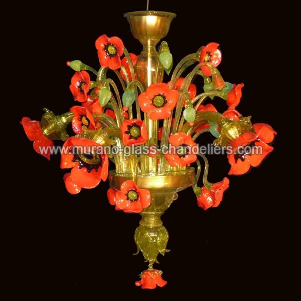 MURANO GLASS CHANDELIERSۥꥢͥ󥬥饹ǥꥢ5PAPAVERIסW700H700mm