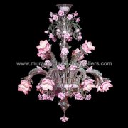 【MURANO GLASS CHANDELIERS】イタリア・ヴェネチアンガラスシャンデリア12灯「ROSAE」（W900×H1200mm）