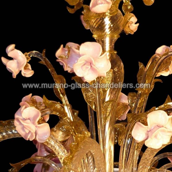 MURANO GLASS CHANDELIERSۥꥢͥ󥬥饹ǥꥢ5ROSASPINAסW700H850mm