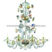 【MURANO GLASS CHANDELIERS】イタリア・ヴェネチアンガラスシャンデリア8灯「TIEPOLO」（W930×H980mm）