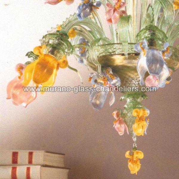 MURANO GLASS CHANDELIERSۥꥢͥ󥬥饹ǥꥢ6VERDE IRISסW850H1100mm