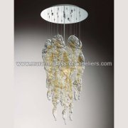 【MURANO GLASS CHANDELIERS】イタリア・ヴェネチアンガラスシャンデリア3灯「AUREL」（W400×H950mm）<img class='new_mark_img2' src='https://img.shop-pro.jp/img/new/icons1.gif' style='border:none;display:inline;margin:0px;padding:0px;width:auto;' />