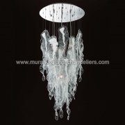 【MURANO GLASS CHANDELIERS】イタリア・ヴェネチアンガラスシャンデリア4灯「AUREL」（W500×H1100mm）<img class='new_mark_img2' src='https://img.shop-pro.jp/img/new/icons1.gif' style='border:none;display:inline;margin:0px;padding:0px;width:auto;' />
