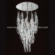 【MURANO GLASS CHANDELIERS】イタリア・ヴェネチアンガラスシャンデリア4灯「ELICA」（W500×H1100mm）<img class='new_mark_img2' src='https://img.shop-pro.jp/img/new/icons1.gif' style='border:none;display:inline;margin:0px;padding:0px;width:auto;' />