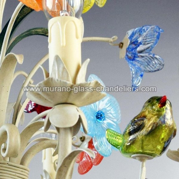 MURANO GLASS CHANDELIERSۥꥢͥ󥬥饹ǥꥢ5CREMAסW500H500mm