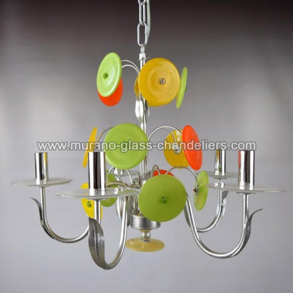 MURANO GLASS CHANDELIERSۥꥢͥ󥬥饹ǥꥢ5DISCO D'ARGENTOסW400H450mm