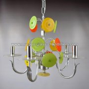 【MURANO GLASS CHANDELIERS】イタリア・ヴェネチアンガラスシャンデリア5灯「DISCO D'ARGENTO」（W400×H450mm）<img class='new_mark_img2' src='https://img.shop-pro.jp/img/new/icons1.gif' style='border:none;display:inline;margin:0px;padding:0px;width:auto;' />