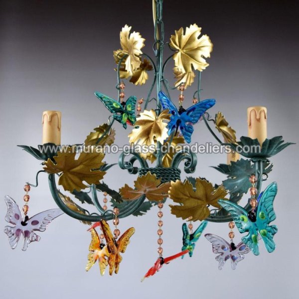 MURANO GLASS CHANDELIERSۥꥢͥ󥬥饹ǥꥢ4FARFALLEסW500H450mm