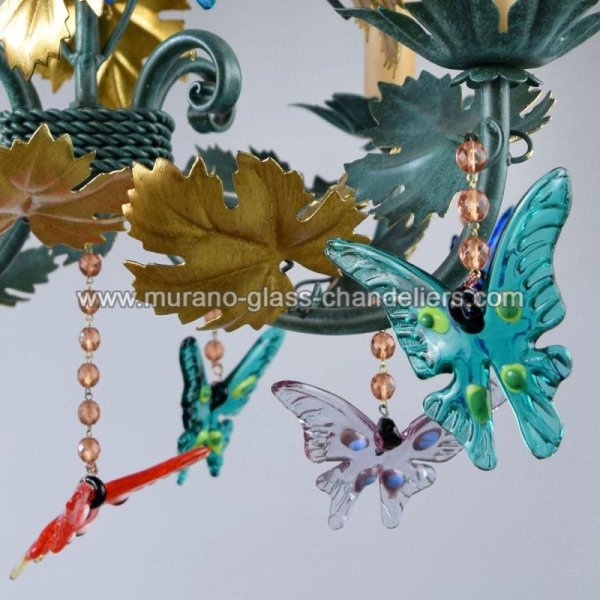 MURANO GLASS CHANDELIERSۥꥢͥ󥬥饹ǥꥢ4FARFALLEסW500H450mm