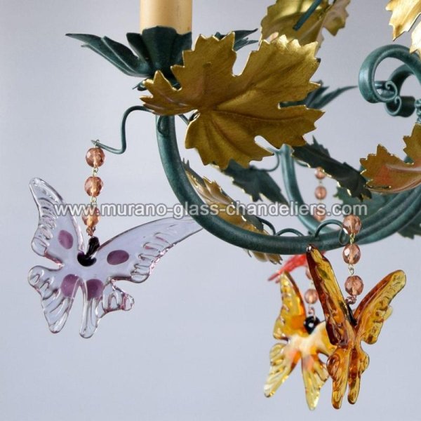 MURANO GLASS CHANDELIERSۥꥢͥ󥬥饹ǥꥢ4FARFALLEסW500H450mm