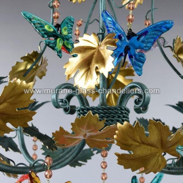 MURANO GLASS CHANDELIERSۥꥢͥ󥬥饹ǥꥢ4FARFALLEסW500H450mm