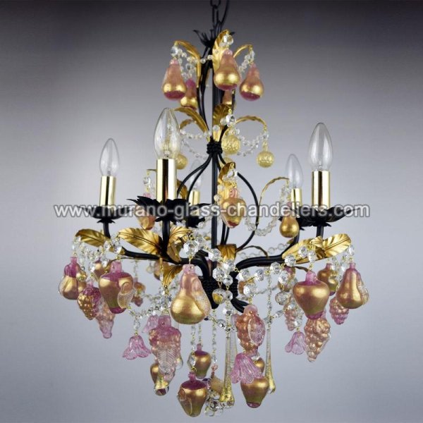 MURANO GLASS CHANDELIERSۥꥢͥ󥬥饹ǥꥢ5GRAPPOLIסW500H600mm