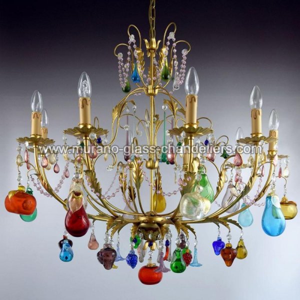 MURANO GLASS CHANDELIERSۥꥢͥ󥬥饹ǥꥢ8MELA D'OROסW850H850mm