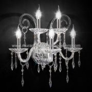 【MURANO GLASS CHANDELIERS】イタリア・ヴェネチアンガラスウォールライト5灯「AMADEO」（W480×D310×H450mm）