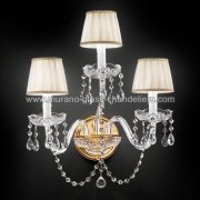 【MURANO GLASS CHANDELIERS】イタリア・ヴェネチアンガラスウォールライト3灯「BARBIERI」（W480×D320×H540mm）<img class='new_mark_img2' src='https://img.shop-pro.jp/img/new/icons1.gif' style='border:none;display:inline;margin:0px;padding:0px;width:auto;' />