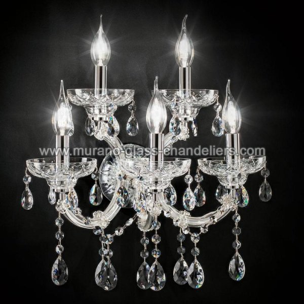 MURANO GLASS CHANDELIERSۥꥢͥ󥬥饹饤5BOCCIONIסW420D320H400mm