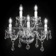 【MURANO GLASS CHANDELIERS】イタリア・ヴェネチアンガラスウォールライト5灯「BOCCIONI」（W430×D320×H380mm）<img class='new_mark_img2' src='https://img.shop-pro.jp/img/new/icons1.gif' style='border:none;display:inline;margin:0px;padding:0px;width:auto;' />