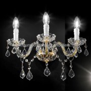 【MURANO GLASS CHANDELIERS】イタリア・ヴェネチアンガラスウォールライト3灯「BOCCIONI」（W400×D280×H320mm）<img class='new_mark_img2' src='https://img.shop-pro.jp/img/new/icons1.gif' style='border:none;display:inline;margin:0px;padding:0px;width:auto;' />