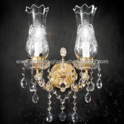 【MURANO GLASS CHANDELIERS】イタリア・ヴェネチアンガラスウォールライト2灯「MICHELANGELO」（W290×D210×H420mm）<img class='new_mark_img2' src='https://img.shop-pro.jp/img/new/icons1.gif' style='border:none;display:inline;margin:0px;padding:0px;width:auto;' />