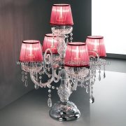 【MURANO GLASS CHANDELIERS】イタリア・ヴェネチアンガラステーブルライト5灯「SIGNORINI」（W500×H680mm）