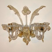 【MURANO GLASS CHANDELIERS】イタリア・ヴェネチアンガラスウォールライト2灯「ACCADEMIA」（W450×H450mm）<img class='new_mark_img2' src='https://img.shop-pro.jp/img/new/icons1.gif' style='border:none;display:inline;margin:0px;padding:0px;width:auto;' />