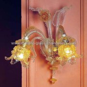 【MURANO GLASS CHANDELIERS】イタリア・ヴェネチアンガラスウォールライト2灯「ELLESSE」（W250×D250×H400mm）<img class='new_mark_img2' src='https://img.shop-pro.jp/img/new/icons1.gif' style='border:none;display:inline;margin:0px;padding:0px;width:auto;' />