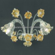 【MURANO GLASS CHANDELIERS】イタリア・ヴェネチアンガラスウォールライト2灯「FLORA」（W450×H450mm）<img class='new_mark_img2' src='https://img.shop-pro.jp/img/new/icons1.gif' style='border:none;display:inline;margin:0px;padding:0px;width:auto;' />