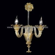 【MURANO GLASS CHANDELIERS】イタリア・ヴェネチアンガラスウォールライト2灯「GIUSTINIANO」（W350×D280×H480mm）<img class='new_mark_img2' src='https://img.shop-pro.jp/img/new/icons1.gif' style='border:none;display:inline;margin:0px;padding:0px;width:auto;' />