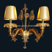 【MURANO GLASS CHANDELIERS】イタリア・ヴェネチアンガラスウォールライト2灯「HONEY」（W250×H360mm）<img class='new_mark_img2' src='https://img.shop-pro.jp/img/new/icons1.gif' style='border:none;display:inline;margin:0px;padding:0px;width:auto;' />