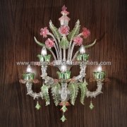 【MURANO GLASS CHANDELIERS】イタリア・ヴェネチアンガラスウォールライト5灯「INES」（W500×D350×H900mm）<img class='new_mark_img2' src='https://img.shop-pro.jp/img/new/icons1.gif' style='border:none;display:inline;margin:0px;padding:0px;width:auto;' />