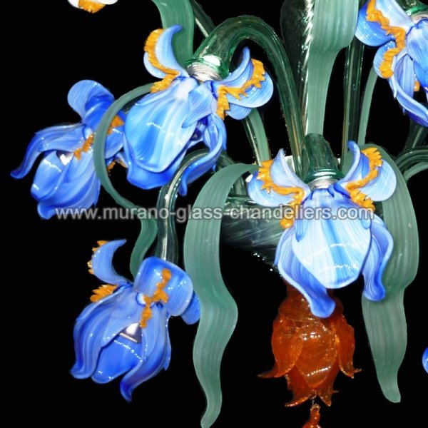 MURANO GLASS CHANDELIERSۥꥢͥ󥬥饹饤8IRIS BLUסW500H700mm