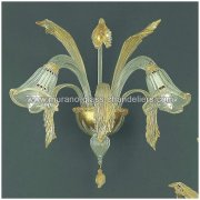 【MURANO GLASS CHANDELIERS】イタリア・ヴェネチアンガラスウォールライト2灯「LAGUNA」（W450×H450mm）<img class='new_mark_img2' src='https://img.shop-pro.jp/img/new/icons1.gif' style='border:none;display:inline;margin:0px;padding:0px;width:auto;' />