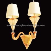 【MURANO GLASS CHANDELIERS】イタリア・ヴェネチアンガラスウォールライト2灯「MERIDIANA」（W250×D250×H450mm）<img class='new_mark_img2' src='https://img.shop-pro.jp/img/new/icons1.gif' style='border:none;display:inline;margin:0px;padding:0px;width:auto;' />