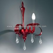 【MURANO GLASS CHANDELIERS】イタリア・ヴェネチアンガラスウォールライト1灯「OLIVIA」（W300×D280×H500mm）<img class='new_mark_img2' src='https://img.shop-pro.jp/img/new/icons1.gif' style='border:none;display:inline;margin:0px;padding:0px;width:auto;' />