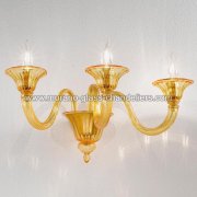 【MURANO GLASS CHANDELIERS】イタリア・ヴェネチアンガラスウォールライト3灯「PAOLA」（W500×D390×H250mm）<img class='new_mark_img2' src='https://img.shop-pro.jp/img/new/icons1.gif' style='border:none;display:inline;margin:0px;padding:0px;width:auto;' />