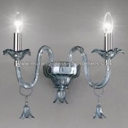【MURANO GLASS CHANDELIERS】イタリア・ヴェネチアンガラスウォールライト2灯「PENDAGLI」（W300×D280×H230mm）<img class='new_mark_img2' src='https://img.shop-pro.jp/img/new/icons1.gif' style='border:none;display:inline;margin:0px;padding:0px;width:auto;' />