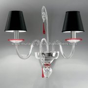 【MURANO GLASS CHANDELIERS】イタリア・ヴェネチアンガラスウォールライト2灯「PICANDOI」（W500×D300×H250mm）<img class='new_mark_img2' src='https://img.shop-pro.jp/img/new/icons1.gif' style='border:none;display:inline;margin:0px;padding:0px;width:auto;' />