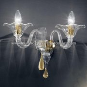 【MURANO GLASS CHANDELIERS】イタリア・ヴェネチアンガラスウォールライト2灯「PRASSEDE」（W300×D290×H240mm）<img class='new_mark_img2' src='https://img.shop-pro.jp/img/new/icons1.gif' style='border:none;display:inline;margin:0px;padding:0px;width:auto;' />