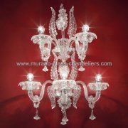 【MURANO GLASS CHANDELIERS】イタリア・ヴェネチアンガラスウォールライト5灯「SANTA LUCIA」（W500×D350×H900mm）