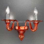 【MURANO GLASS CHANDELIERS】イタリア・ヴェネチアンガラスウォールライト2灯「SERANA」（W300×D270×H220mm）<img class='new_mark_img2' src='https://img.shop-pro.jp/img/new/icons1.gif' style='border:none;display:inline;margin:0px;padding:0px;width:auto;' />