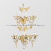 【MURANO GLASS CHANDELIERS】イタリア・ヴェネチアンガラスウォールライト5灯「ZORAIDA」（W300×H800mm）<img class='new_mark_img2' src='https://img.shop-pro.jp/img/new/icons1.gif' style='border:none;display:inline;margin:0px;padding:0px;width:auto;' />