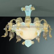 【MURANO GLASS CHANDELIERS】イタリア・ヴェネチアンガラスシーリングライト6灯「ACCADEMIA」（W580×H530mm）