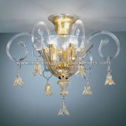 【MURANO GLASS CHANDELIERS】イタリア・ヴェネチアンガラスシーリングライト3灯「AMELIA」（W500×H450mm）<img class='new_mark_img2' src='https://img.shop-pro.jp/img/new/icons1.gif' style='border:none;display:inline;margin:0px;padding:0px;width:auto;' />