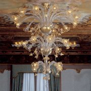 【MURANO GLASS CHANDELIERS】イタリア・ヴェネチアンガラスシーリングライト24灯「EMILIA」（W1600×H2200mm）